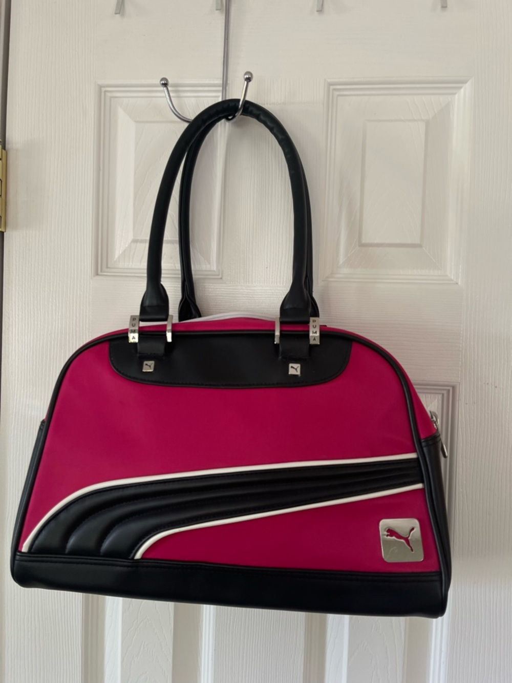 Puma Hot Pink and Black Women's Shoulder Bag
